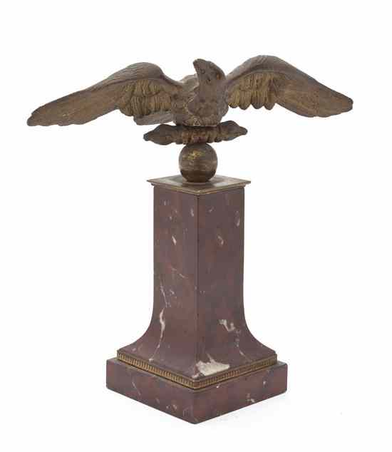 Appraisal: An American Cast Bronze Eagle the wingspread eagle raised atop