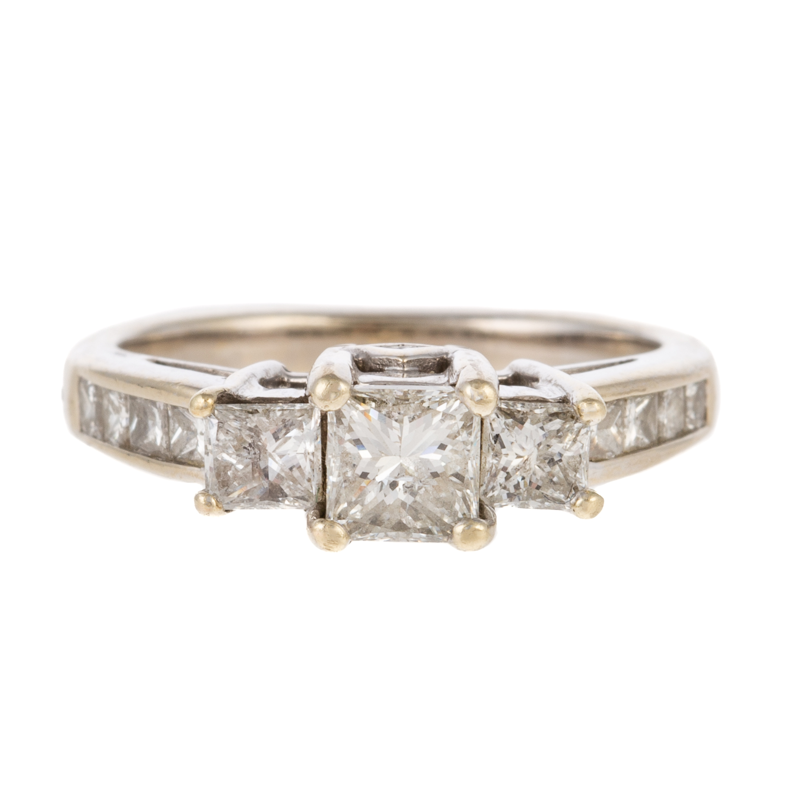 Appraisal: A PRINCESS-CUT DIAMOND RING IN K K white gold ring