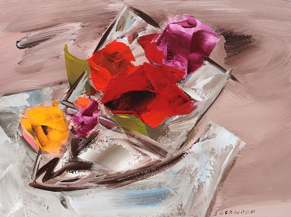 Appraisal: Ward Lockwood Floral Still Life Acrylic on Canvas John Ward