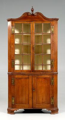 Appraisal: North Carolina Chippendale corner cupboard walnut with yellow pine secondary