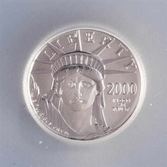 Appraisal: United States Platinum Eagle coin MS- in ICG slab containing