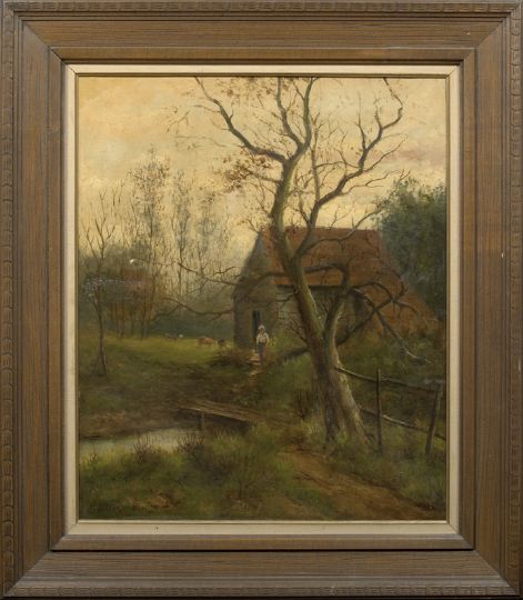 Appraisal: American School Fourth Quarter th Century Autumnal Wooded Landscape with