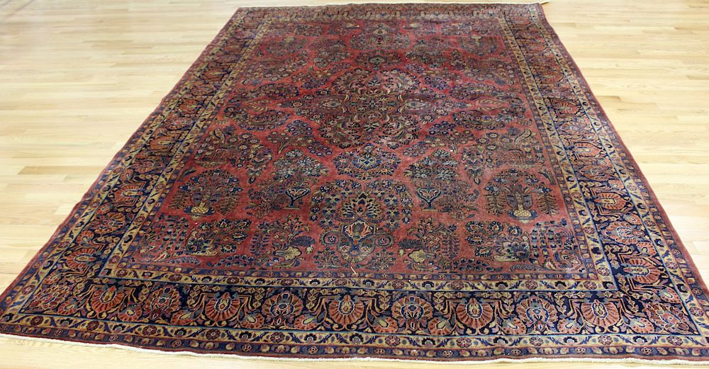 Appraisal: Antique and Finely Hand Woven Sarouk Carpet Nice size and