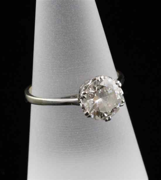 Appraisal: An ct white gold set solitaire diamond ring the old