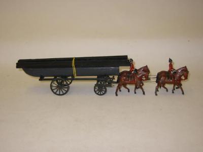 Appraisal: Britains metal four horse Pontoon team with rider and wood