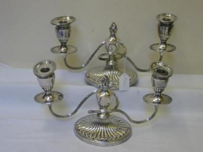 Appraisal: A PAIR OF CANDELABRA of oval low form with half