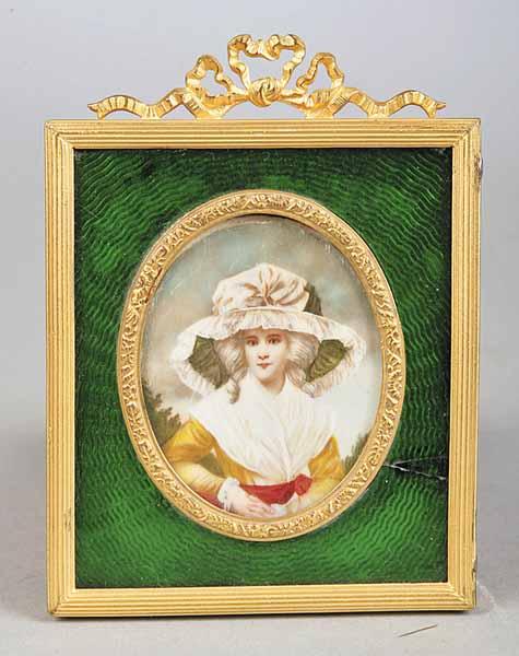 Appraisal: A French Oval Miniature Portrait on Ivory An th c