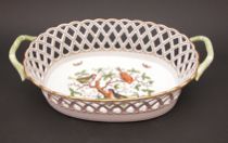 Appraisal: A Herend Porcelain Rothchild Bird Pattern Basket Hand-painted reticulated basket