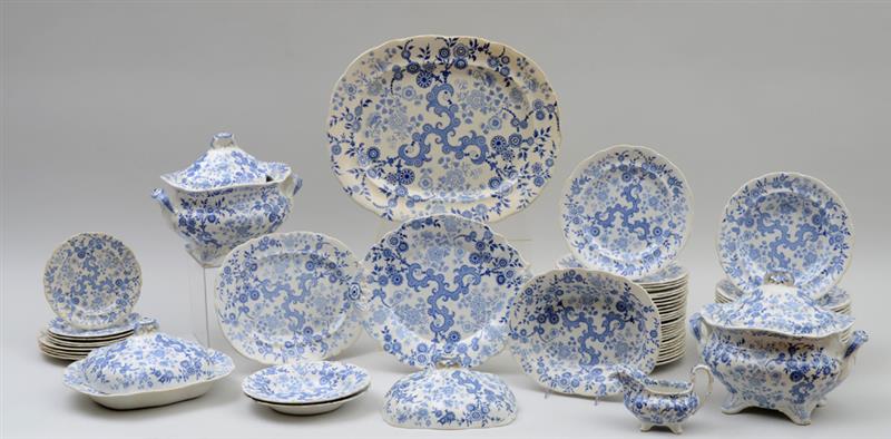 Appraisal: WILLIAM RIDGWAY CO -PIECE BLUE TRANSFER-PRINTED PART DINNER SERVICE FLOSCULOUS