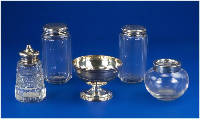 Appraisal: A Collection of Four Small Silver Items Comprising a pair