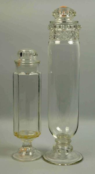 Appraisal: Lot Of Glass Candy Jars These two jars have no