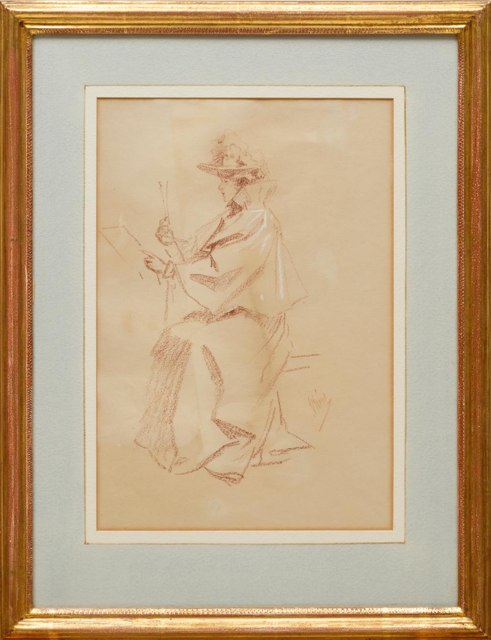 Appraisal: Jules Ch ret French - Dessin d'une Femme sanguine and