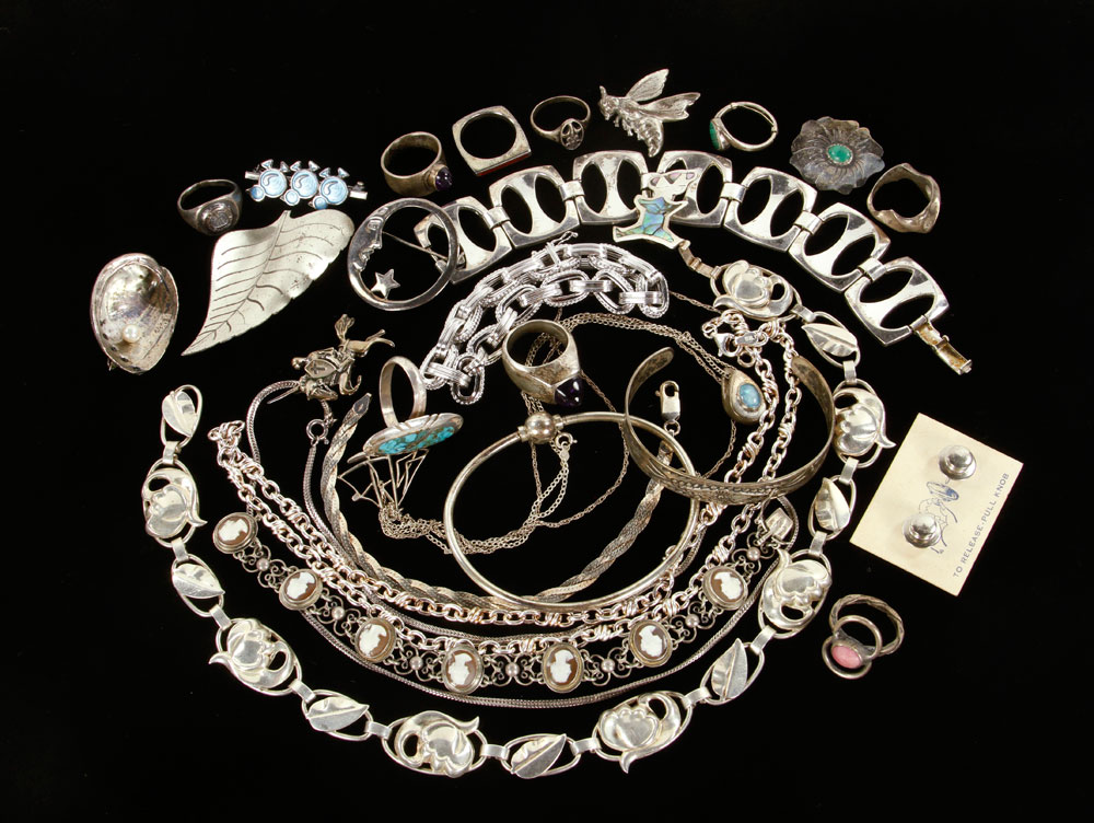 Appraisal: - Lot of Sterling Silver Costume Jewelry Lot of sterling