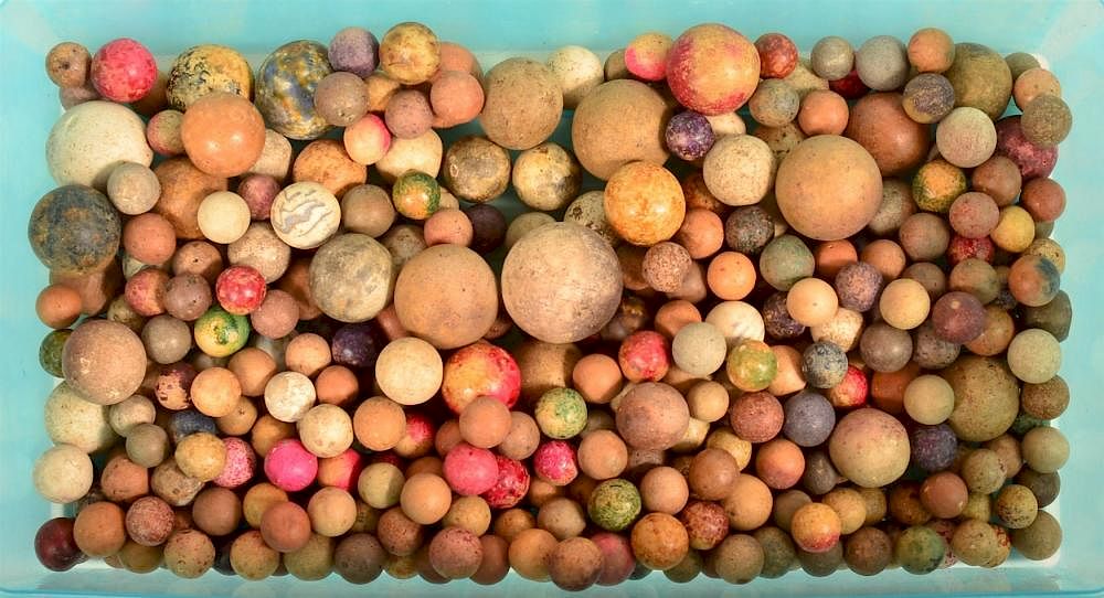 Appraisal: Lot of th Century Unglazed Pottery Marbles Lot of th