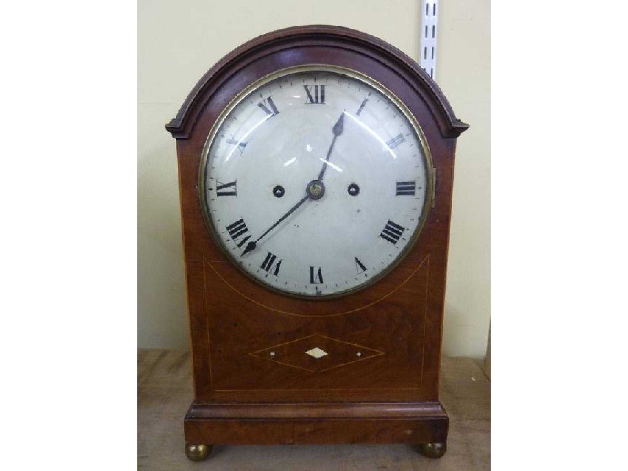 Appraisal: A late th century mahogany bracket clock the mahogany case