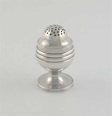 Appraisal: A George III bun pepper with a stepped and reeded