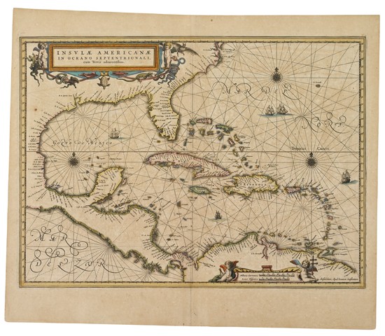 Appraisal: JANSSONIUS JOANNES Insulae Americanae in Oceano Septentrionali Double-page engraved map