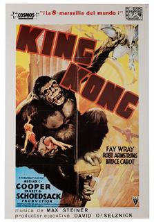 Appraisal: King Kong RKO R- Spanish poster x Folded Pinholes in