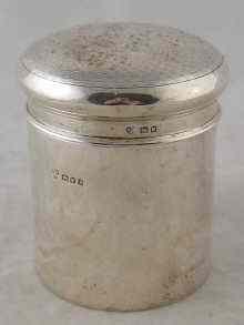 Appraisal: An all silver dressing table jar hallmarked London approx cm