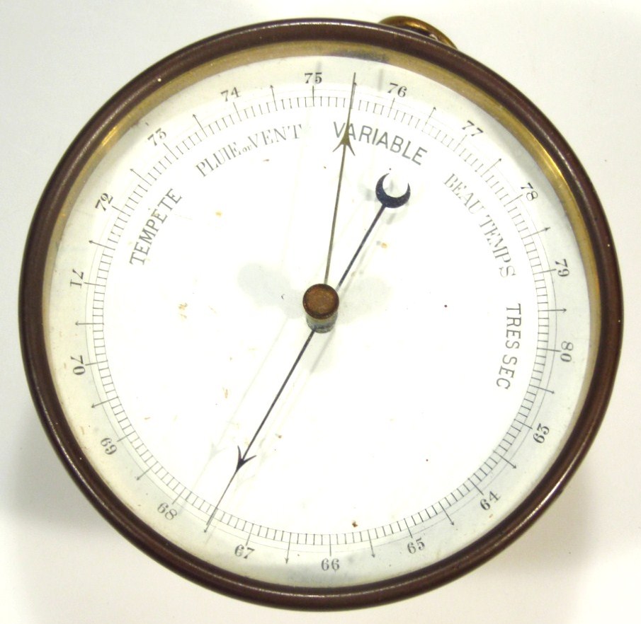 Appraisal: An early thC brass cased barometer with cm dia dial