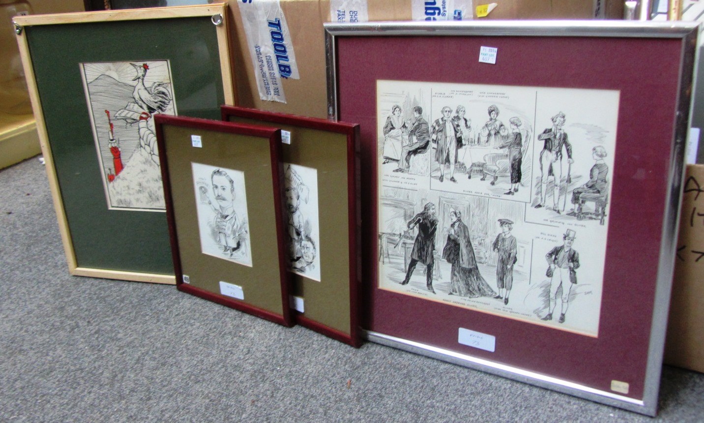 Appraisal: A quantity of original pen and ink illustrations for the