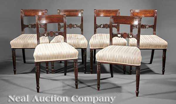 Appraisal: A Good Set of Eight Regency Carved Mahogany Dining Chairs