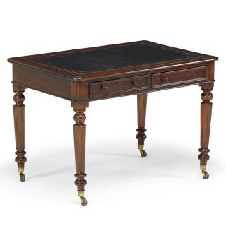 Appraisal: VICTORIAN MAHOGANY WRITING TABLE Leather inset top on octagonal tapered