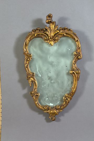 Appraisal: Italian Carved and Antique-Gilded Wood and Plaster Looking Glass of