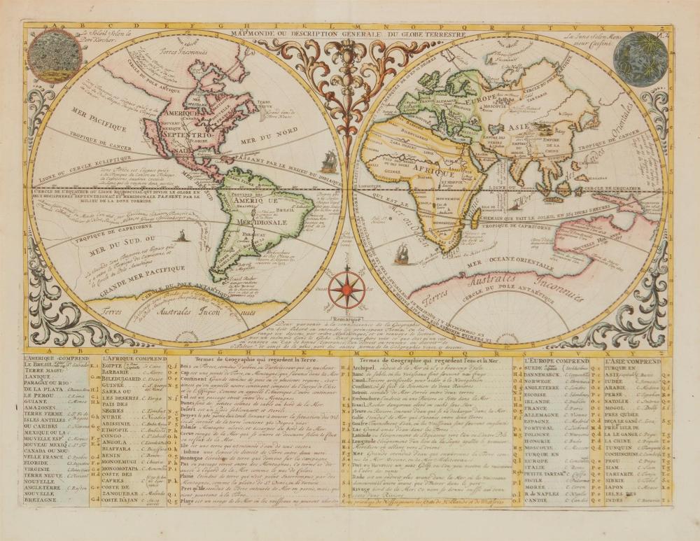 Appraisal: HENRI ABRAHAM CHATELAIN - MAPMONDE OU DESCRIPTION GENERALE DU GLOBE