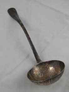 Appraisal: A silver soup ladle London Approx oz