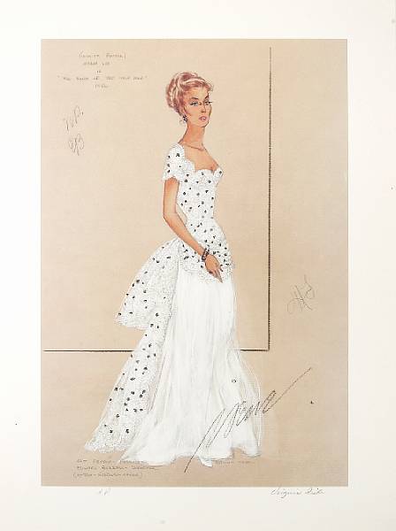 Appraisal: A Myrna Loy reproduction costume design sketch by Irene from