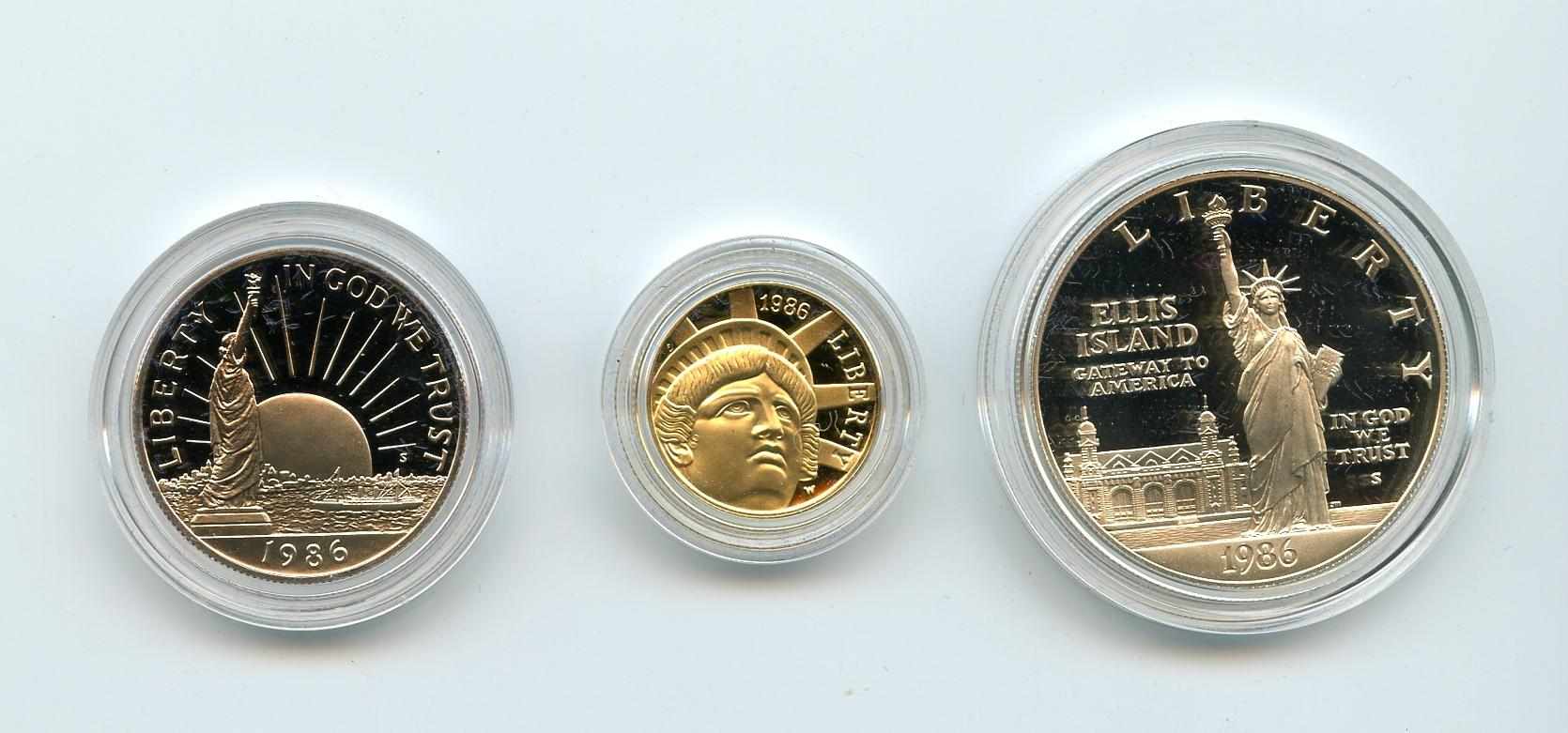 Appraisal: Piece Statue of Liberty Proof Set Set contains half dollar