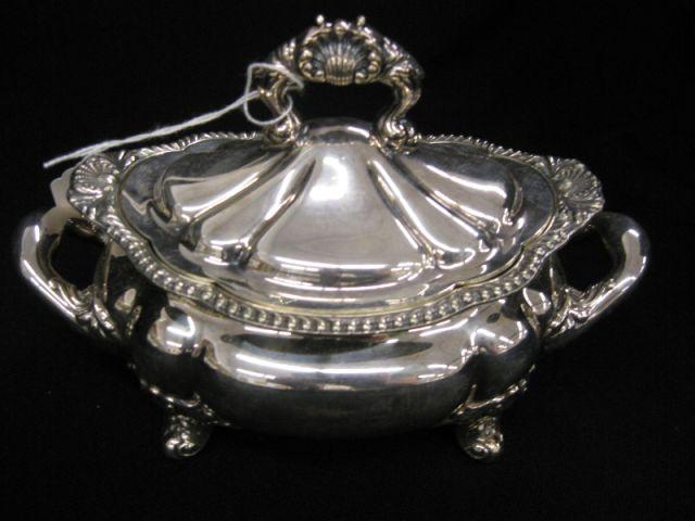 Appraisal: Gorham Silverplate Covered Serving Dish oval footed handled x excellent