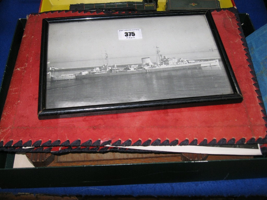 Appraisal: Box of photographs - one album and four framed