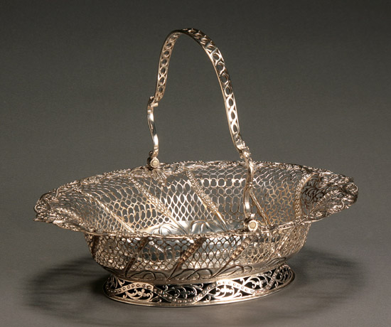 Appraisal: George III Silver Cake Basket Charles Aldridge and Henry Green