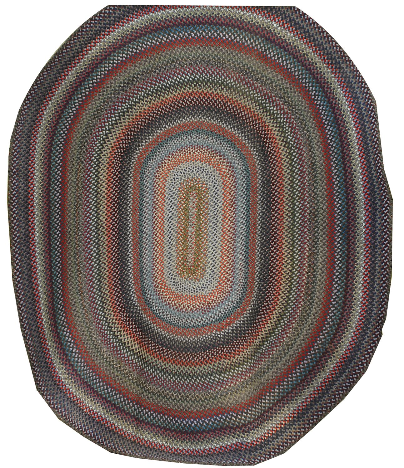 Appraisal: BRAIDED RUG ' x ' In oval form Handcrafted from