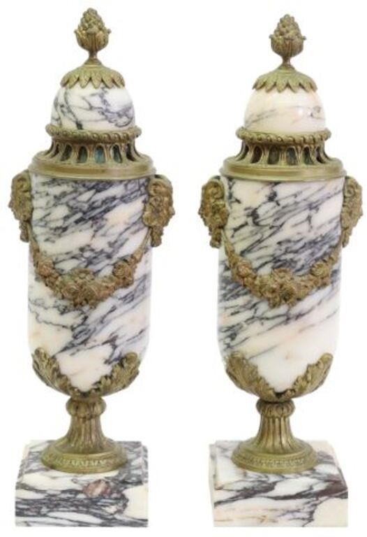 Appraisal: pair French Louis XVI style urn-form cassolettes th c each