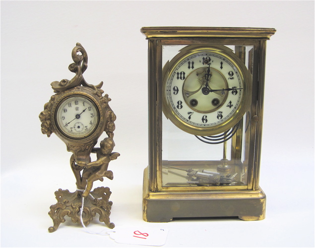 Appraisal: TWO AMERICAN CLOCKS crystal regulator mantel clock by Gilbert Clock