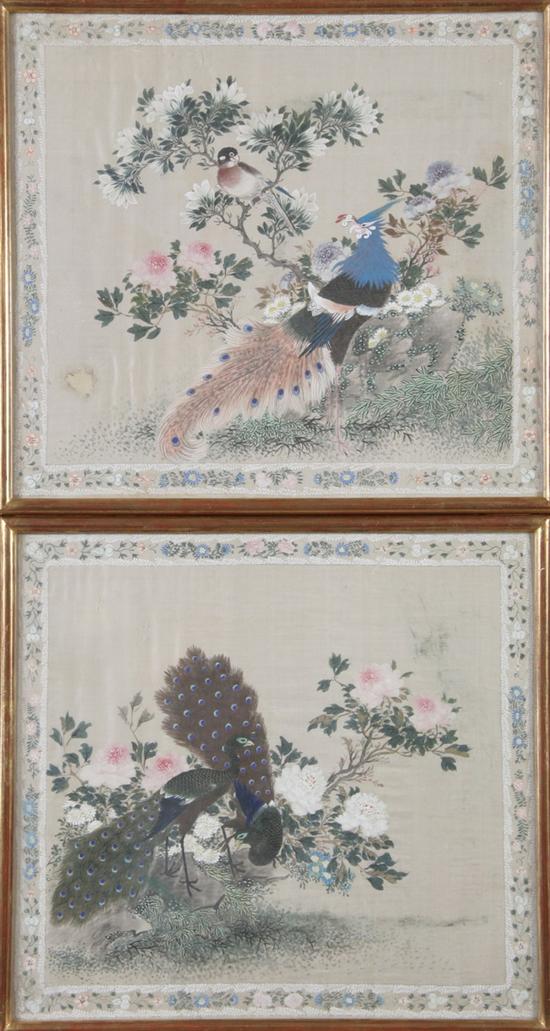 Appraisal: ANONYMOUS Chinese late th early th century BIRDS AND FLOWER