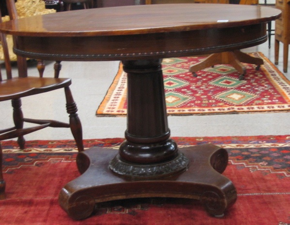 Appraisal: VICTORIAN MAHOGANY CENTER TABLE Continental th century having an oval