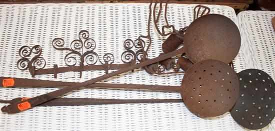 Appraisal: Assorted cast iron kitchen implements Estimate - No condition report