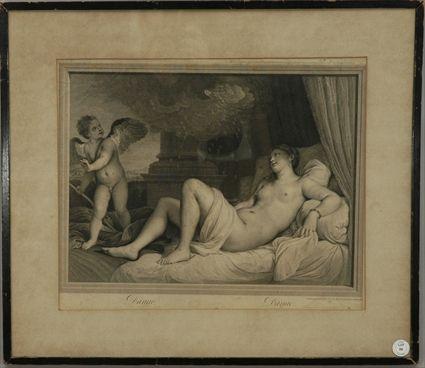 Appraisal: After Tischer Diana and Cupid Engraving