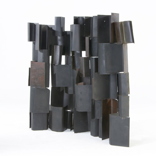 Appraisal: HARRY BALMER Room divider screen of welded patinated steel sheets