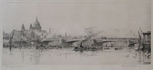 Appraisal: Artist Harding Frank British ex - Title Waterloo Bridge and