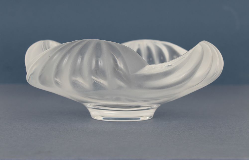 Appraisal: Lalique Crystal Aruba Bowl Lalique Crystal Aruba Bowl Features frosted