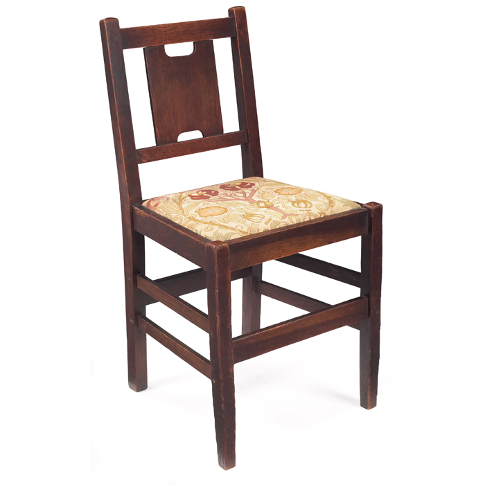 Appraisal: Gustav Stickley desk chair H back form with a recovered