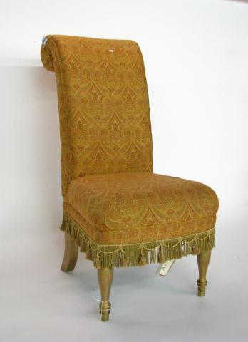 Appraisal: Lillian August Decorator Upholstered Side Chair no arms tassel trim