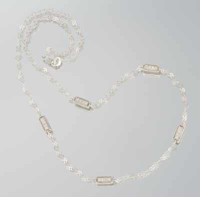 Appraisal: A Ladies' Diamond Chain k white gold chain with heart