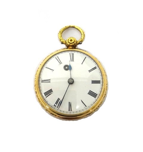 Appraisal: An ct gold cased key wind front winding openfaced pocket