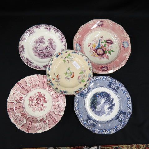 Appraisal: pcs Victorian Ironstone bowls plates various colors designs to